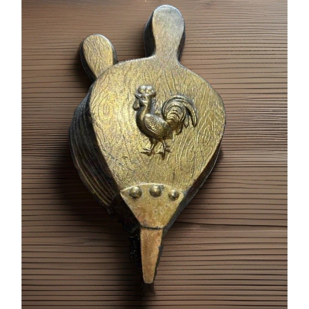 Vintage Brass Metal Wall Pocket Rooster Bellow Shape Mounts